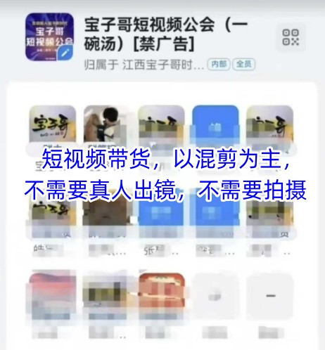 宝子哥头部团队短视频带货，以混剪为主，不需要真人出镜，不需要拍摄【更新11月】-网创联盟云网创