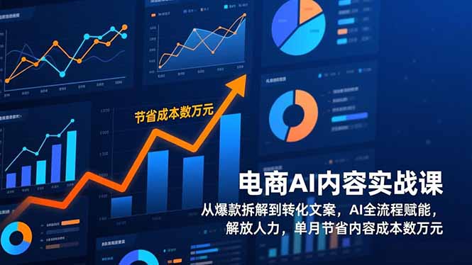 电商AI内容实战课，从爆款拆解到转化文案，AI全流程赋能，解放人力，单月节省内容成本数万元-网创联盟云网创
