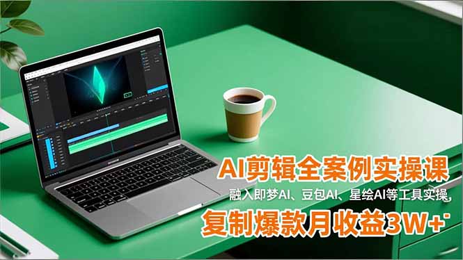 AI剪辑全案例实操课，融入即梦AI、豆包AI、星绘AI等工具实操，复制爆款月收益3W+-网创联盟云网创