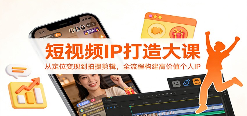 短视频IP打造大课：从定位变现到拍摄剪辑，全流程构建高价值个人IP-网创联盟云网创