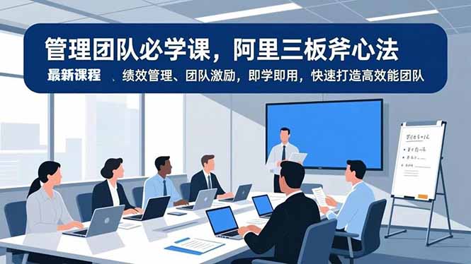 管理团队必学课，阿里三板斧心法、绩效管理、团队激励，即学即用，快速打造高效能团队-网创联盟云网创