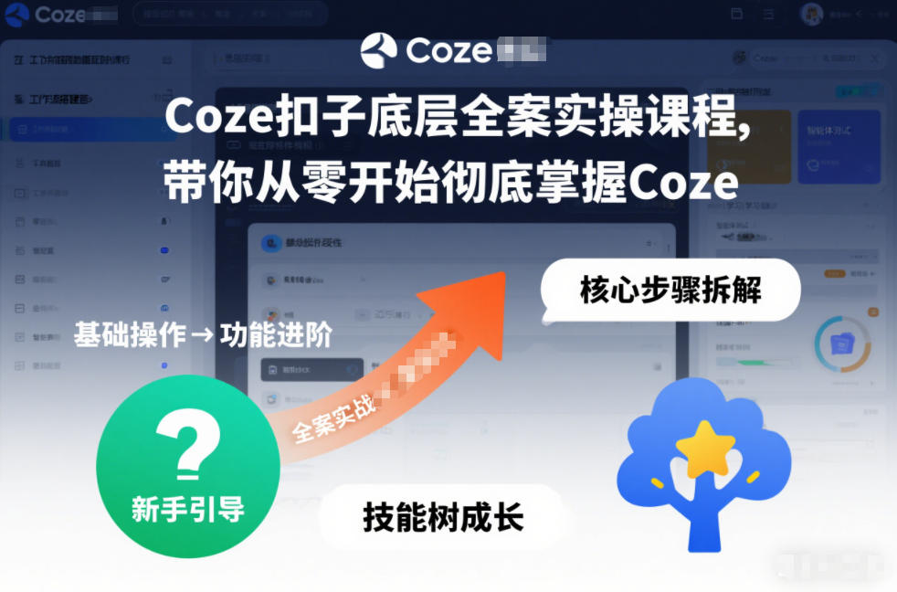 Coze扣子底层全案实操课程，带你从零开始彻底掌握Coze-网创联盟云网创