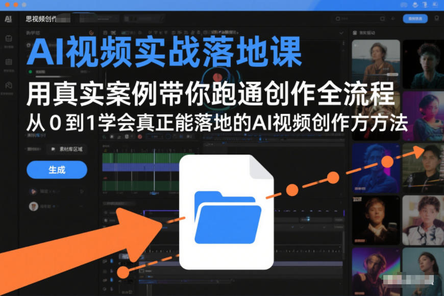 AI视频实战落地课，用真实案例带你跑通创作全流程，从0到1学会真正能落地的AI视频创作方法-网创联盟云网创