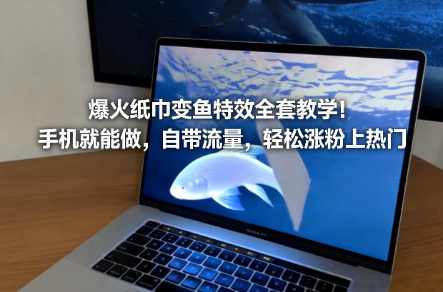 爆火纸巾变鱼特效全套教学！手机就能做，自带流量，轻松涨粉上热门-网创联盟云网创