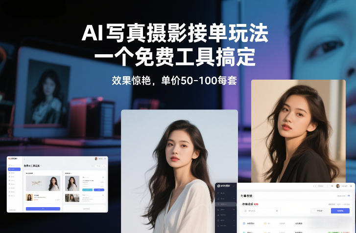 AI写真摄影接单玩法，一个免费工具搞定，效果惊艳，单价50-100每套-网创联盟云网创