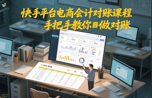 快手平台电商会计对账课程，手把手教你做对账-网创联盟云网创