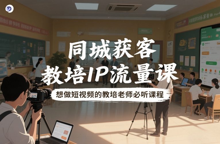 同城获客，教培IP流量课，想做短视频的教培老师必听课程-网创联盟云网创
