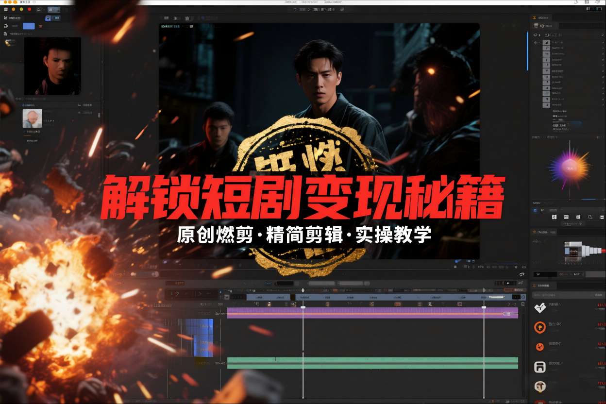 短剧拉新之原创燃剪精简剪辑实操课，解锁短剧变现秘籍-网创联盟云网创