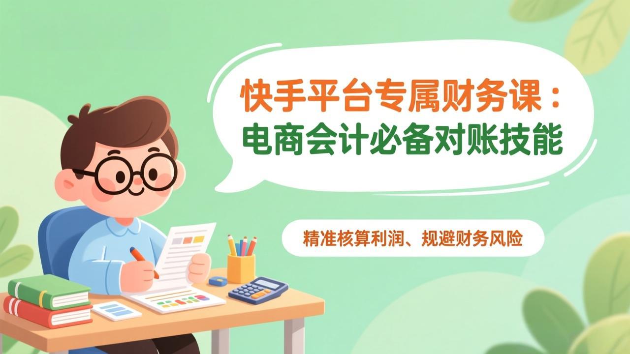 快手平台专属财务课：电商会计必备对账技能，精准核算利润、规避财务风险-网创联盟云网创