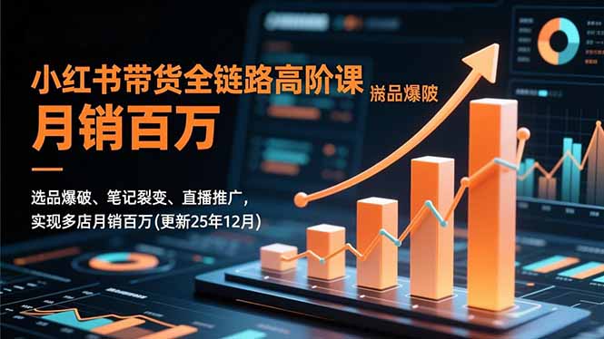 小红书带货全链路高阶课，选品爆破、笔记裂变、直播推广，实现多店月销百万(更新25年12月-网创联盟云网创