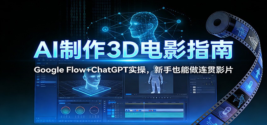 AI制作3D电影指南：Google Flow+ChatGPT实操，新手也能做连贯影片-网创联盟云网创
