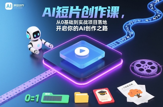 AI短片创作课，从0基础到实战项目落地，开启你的AI创作之路-网创联盟云网创
