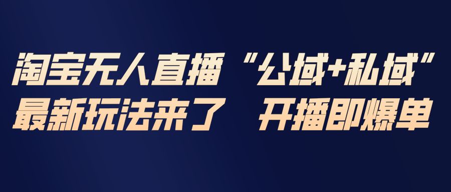 淘宝无人直播最新玩法，包含私域和公域两种玩法-网创联盟云网创