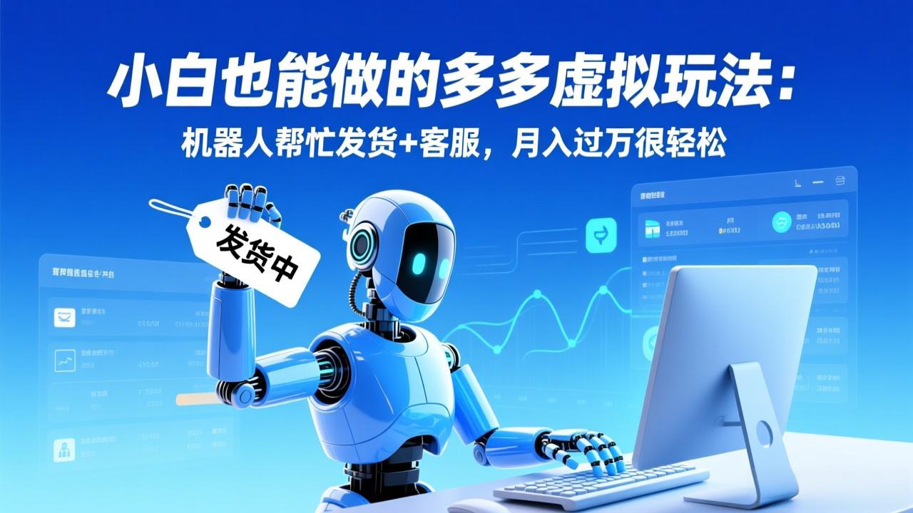 小白也能做的多多虚拟玩法：机器人帮忙发货+客服，月入过万很轻松-网创联盟云网创