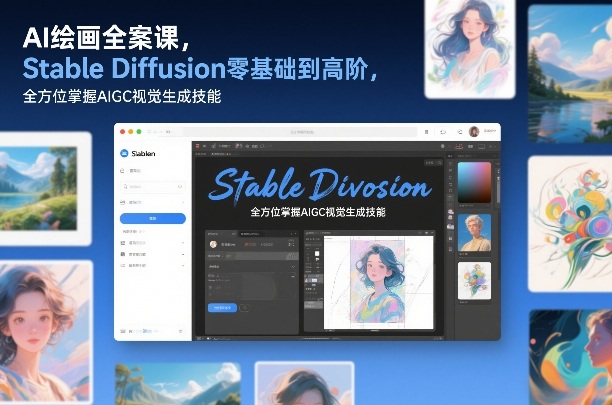AI绘画全案课，Stable Diffusion零基础到高阶，全方位掌握AIGC视觉生成技能-网创联盟云网创