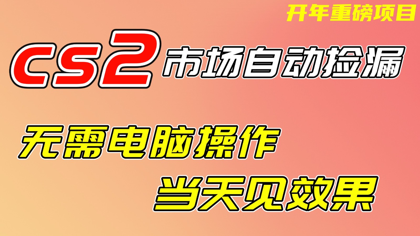 CS2市场挂机项，无需电脑操作，无需进入游戏，当天见效果，支持任何形式验证-网创联盟云网创