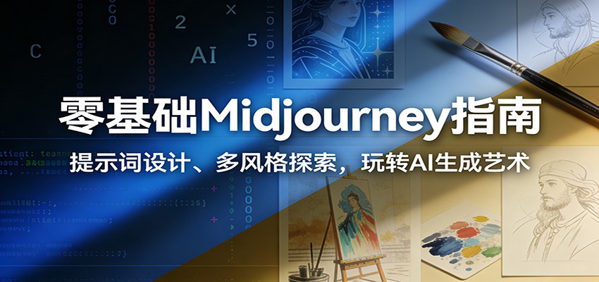 零基础Midjourney指南：提示词设计、多风格探索，玩转AI生成艺术-网创联盟云网创