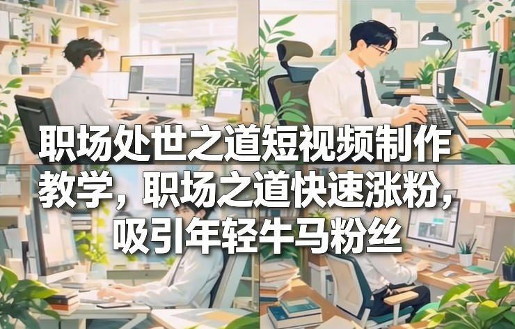 职场处世之道短视频制作教学，职场之道快速涨粉，吸引年轻牛马粉丝-网创联盟云网创