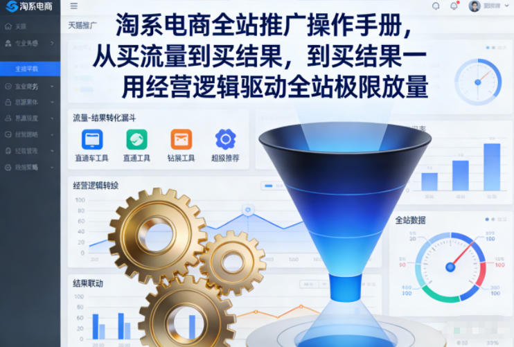 淘系电商全站推广操作手册，从买流量到买结果一用经营逻辑驱动全站极限放量-网创联盟云网创