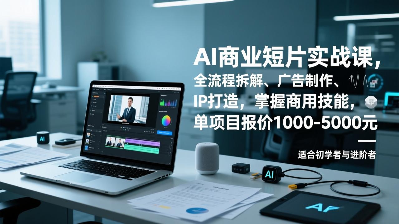 AI商业短片实战课，全流程拆解、广告制作、IP打造，掌握商用技能，单项目报价1000-5000元-网创联盟云网创