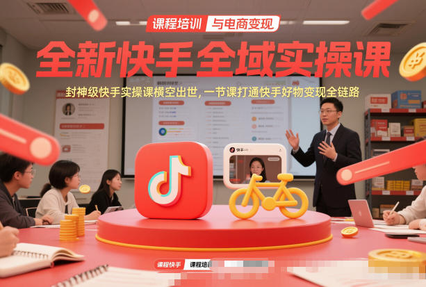 全新快手全域实操课，封神级快手实操课横空出世，一节课打通快手好物变现全链路-网创联盟云网创