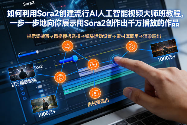 如何利用Sora2创建流行AI人工智能视频大师班，一步一步地向你展示用Sora2创作出千万播放的作品-网创联盟云网创