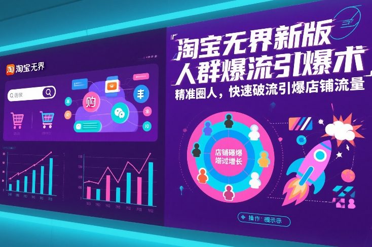 淘宝无界新版人群爆流引爆术，精准圈人，快速破流引爆店铺流量-网创联盟云网创