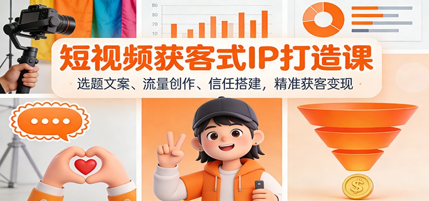短视频获客式IP打造课：选题文案、流量创作、信任搭建，精准获客变现-网创联盟云网创