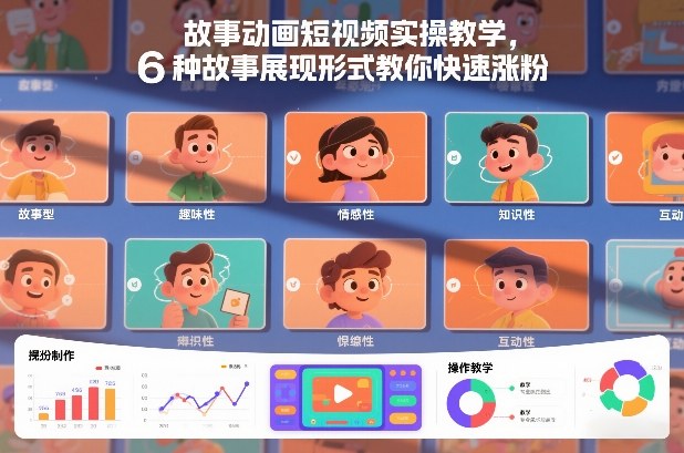 故事动画短视频实操教学，6种故事展现形式教你快速涨粉-网创联盟云网创