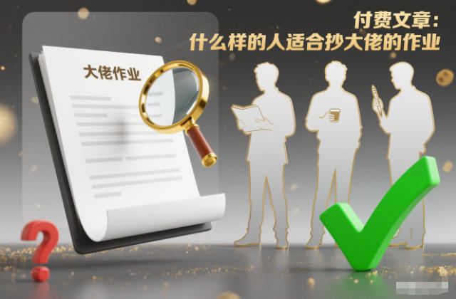 付费文章：什么样的人适合抄大佬的作业？-网创联盟云网创