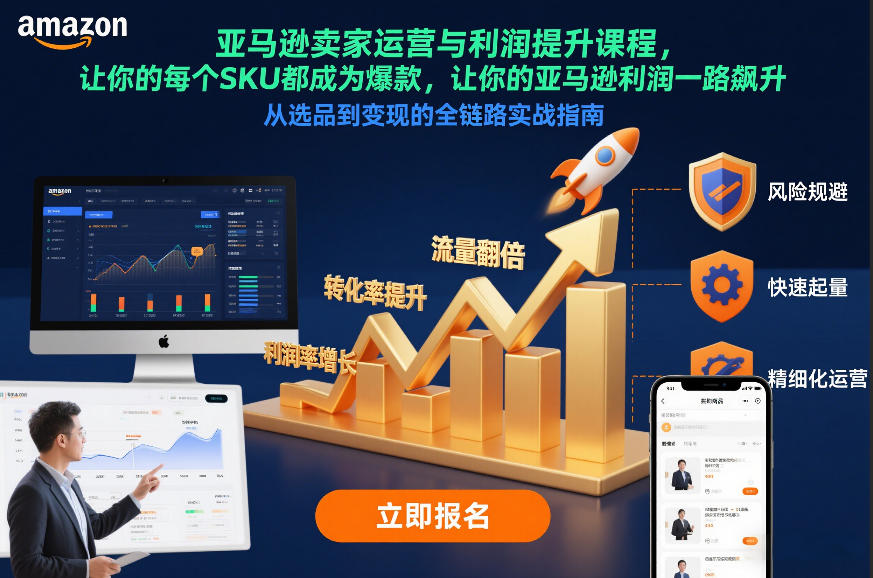 亚马逊卖家运营与利润提升课程，让你的每个SKU都成为爆款，让你的亚马逊利润一路飙升(更新12月)-网创联盟云网创