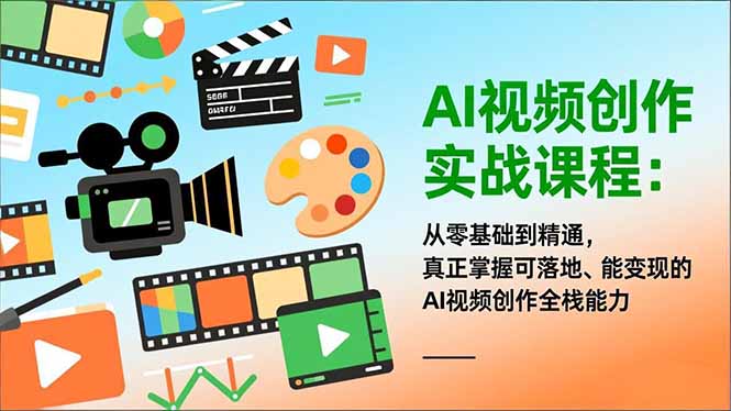 AI视频创作实战课程：从零基础到精通，真正掌握可落地、能变现的AI视频创作全栈能力-网创联盟云网创