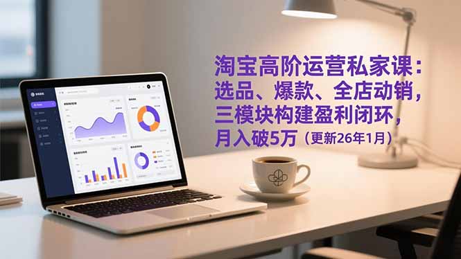 淘宝高阶运营私家课：选品、爆款、全店动销，三模块构建盈利闭环，月入破5万(更新26年1月-网创联盟云网创