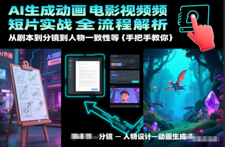 AI生成动画电影视频短片实战全流程解析，从剧本到分镜到人物一致性等手把手教你-网创联盟云网创