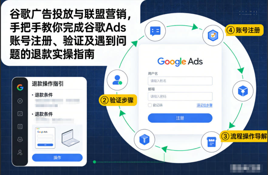 谷歌广告投放与联盟营销，手把手教你完成谷歌Ads账号注册、验证及遇到问题的退款实操指南-网创联盟云网创