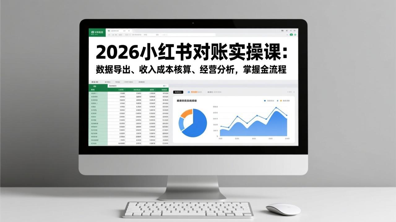 2026小红书对账实操课：数据导出、收入成本核算、经营分析，掌握全流程-网创联盟云网创