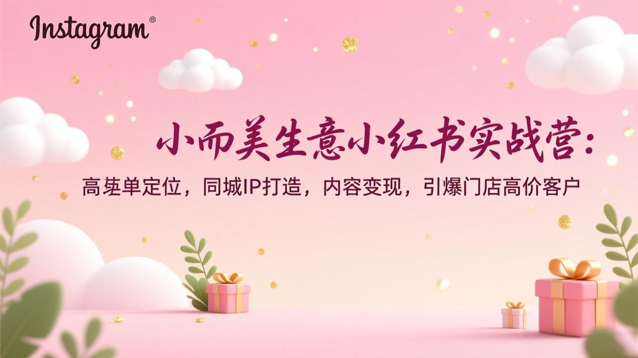 小而美生意小红书实战营：高客单定位，同城IP打造，内容变现，引爆门店高价客户-网创联盟云网创