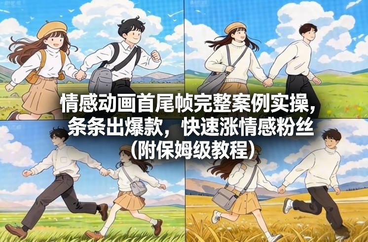 情感动画首尾帧完整案例实操，条条出爆款，快速涨情感粉丝(附保姆级教程)-网创联盟云网创