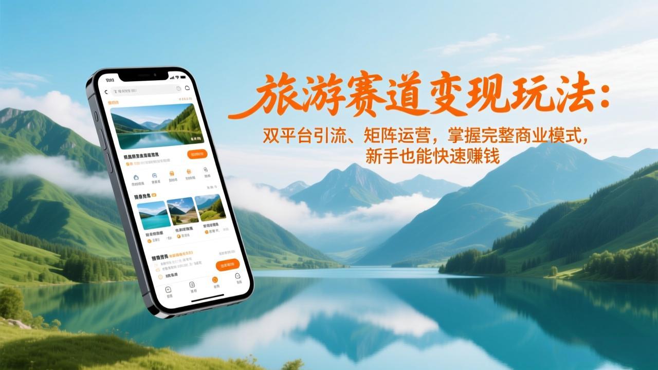 旅游赛道变现玩法：双平台引流、矩阵运营，掌握完整商业模式，新手也能快速赚钱-网创联盟云网创