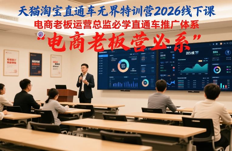 天猫淘宝直通车无界特训营2026线下课，电商老板运营总监必学直通车推广体系-网创联盟云网创