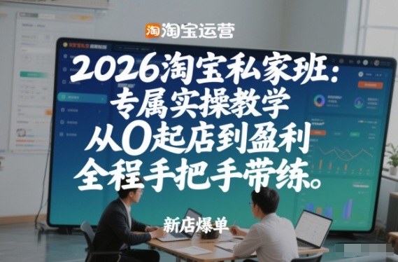 2026淘宝私家班：专属实操教学，从0起店到盈利，全程手把手带练-网创联盟云网创