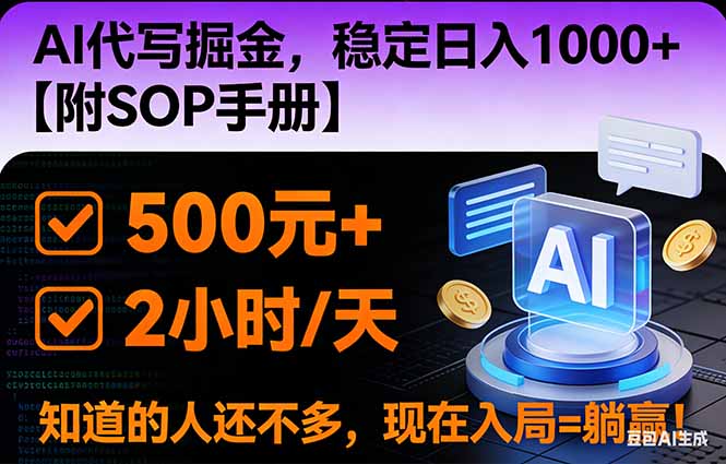 2026风口项目,AI代写掘金，稳定日入1000+，掌握核心技能【附SOP手册】-网创联盟云网创