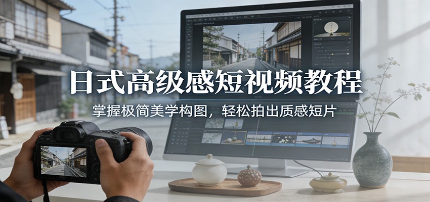 日式高级感短视频教程：掌握极简美学构图，轻松拍出质感短片-网创联盟云网创