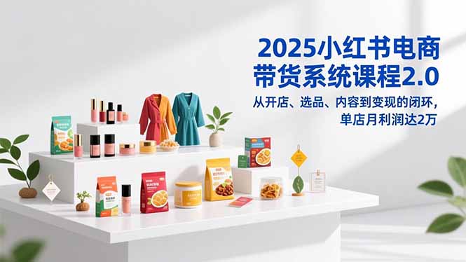 2025小红书电商带货系统课程2.0，从开店、选品、内容到变现的闭环，单店月利润达2万-网创联盟云网创