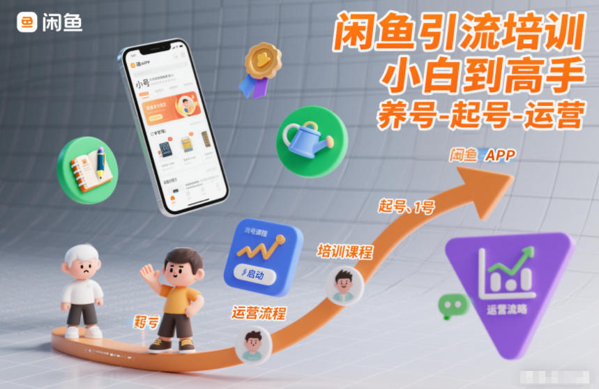 闲鱼引流培训，小白到高手，养号-起号-运营-网创联盟云网创