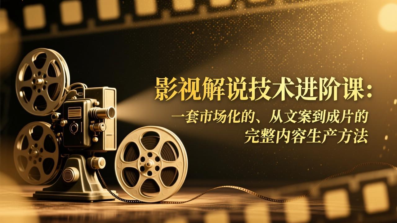 影视解说技术进阶课：一套市场化的、从文案到成片的完整内容生产方法-网创联盟云网创