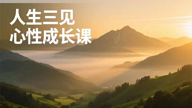 人生三见心性成长课，见天地众生自己，搞透人性安顿身心，活出清晰自我，内在富足无价-网创联盟云网创