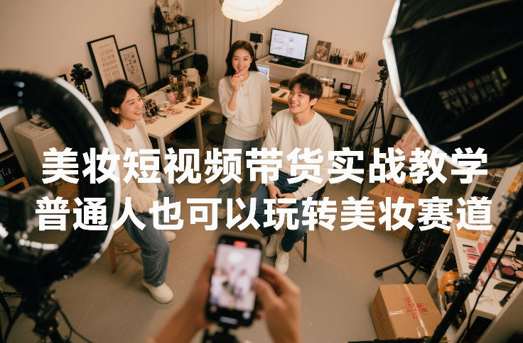美妆短视频带货实战教学，普通人也可以玩转美妆赛道-网创联盟云网创
