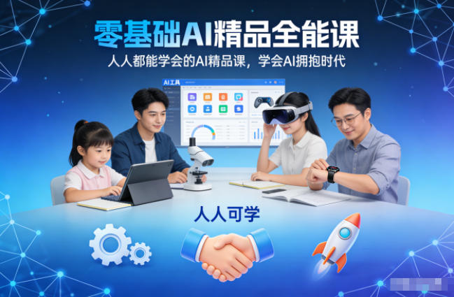 零基础AI精品全能课，人人都能学会的AI精品课，学会AI拥抱时代-网创联盟云网创