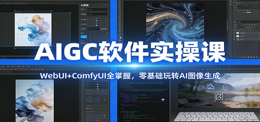 AIGC软件实操课：WebUI+ComfyUI全掌握，零基础玩转AI图像生成-网创联盟云网创